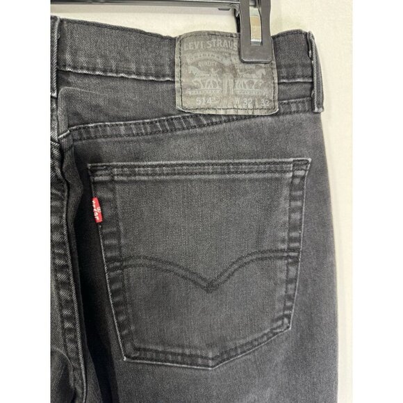 Levis 514 Jeans Mens 32x32 Black Straight Leg Denim Pants Cotton Blend Stretch - Picture 2 of 9